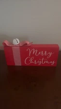 Merry Christmas Decorative Wooden Block Sign
