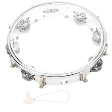 Hand Tambourine, Double Row Jingles Tambourine Adjustable Round Tambourine 10...