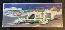 Vintage 2001 HESS Collectible Toy Helicopter with Motorcycle and Cruiser *MINT*