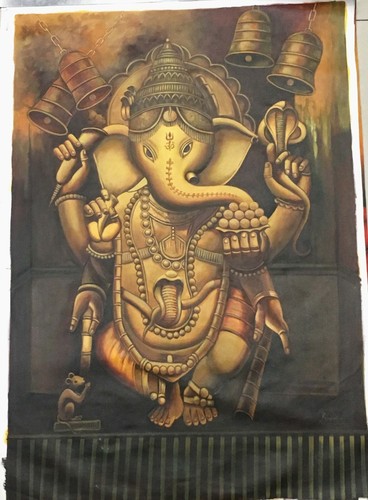 Arte religioso hindú hecho a mano del Señor Ganesha para colgar pared - Imagen 3 de 4