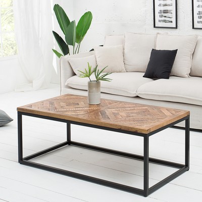 Massiver Couchtisch INFINITY HOME 100cm Mangoholz Wohnzimmertisch Sofatisch