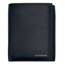 Premium Men's Genuine Leather Trifold Wallet with ID Window