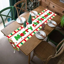 ColourTree Christmas Gift Christmas Table Runner Polyester Tablecloth Table Cove