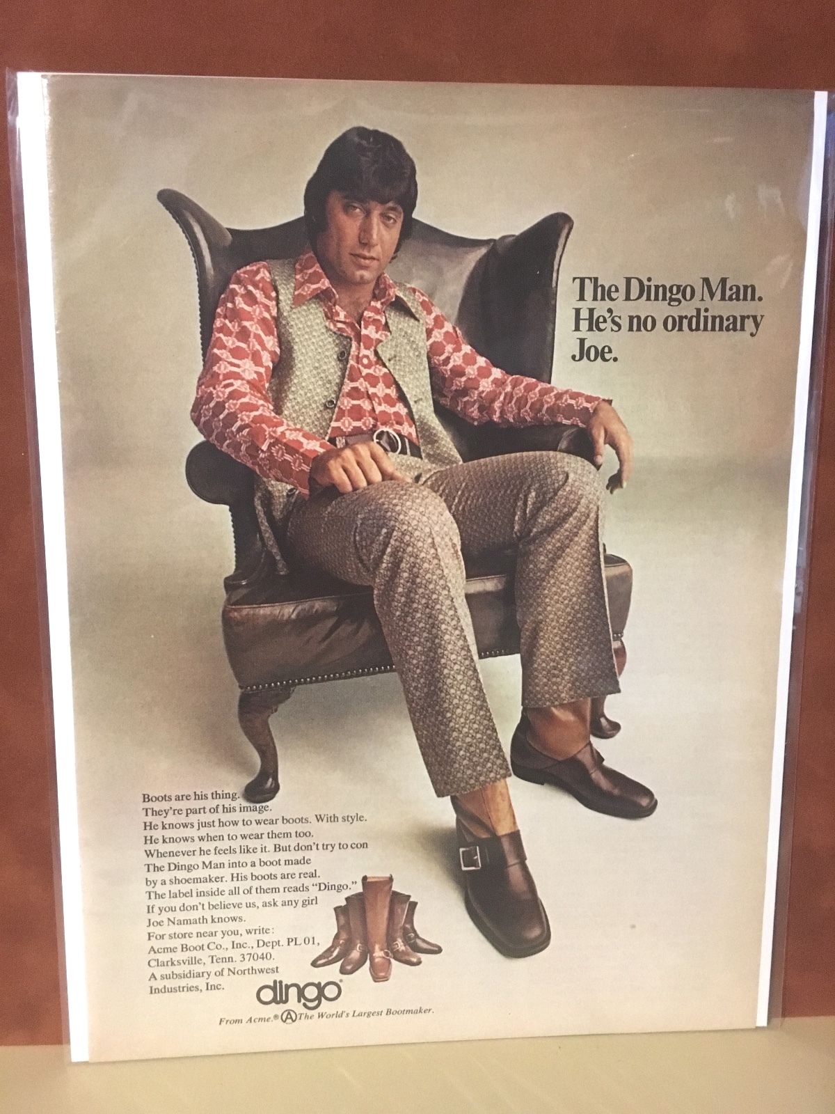 1970 Joe Namath Ad For Boots. VG | eBay