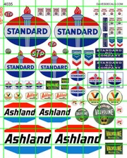 4035 DAVE'S DECALS HO SCALE AMERICAN GAS OIL ASHLAND STANDARD ASSORTED SIGNAGE