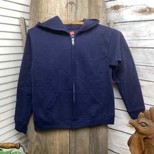 Hanes Youth Hoodie Full-Zip Sweatshirt Navy Blue Medium Boys Girls Zipper