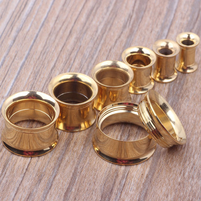 Stainless Steel Double Flared Ear Tunnels - Saddle Shape, Silver, Unbranded, Various Sizes