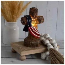 Patriotic Decor - Resin Light Up American Fla...