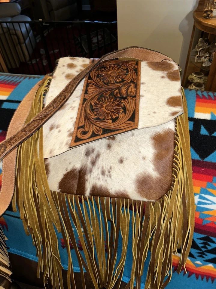 Bolsa carteiro American Darling feita à mão couro e couro bovino usada uma vez - Imagem 4 de 4