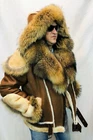 REAL 100% SHEEPSKIN SHEARLING LEATHER REAL RACCOON BOMBER B3 Coat Jacket S-8XL