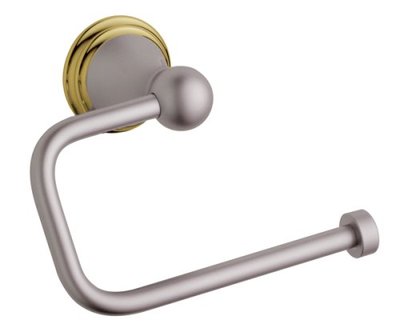 Grohe GENEVA TOILET PAPER HOLDER 40156 AR0 SATIN NICKEL w/ POLISHED BRASS ACCENT
