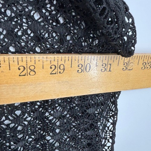 Tempo by Lavello Missy One Size Fits Most Crochet Knit Poncho Cover Up Black - Imagen 7 de 9