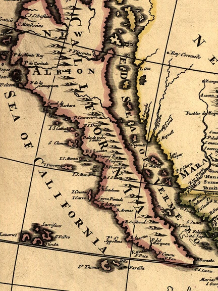 Mapa temprano de América del Norte de la década de 1680 - Nuevo México - Imperio Inglés - 20x24 Foto 2 de 3