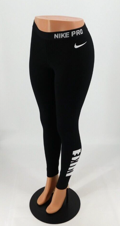 NIKE PRO Graphic LOGO Training leggings 856238 010 Womens Small