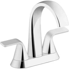 KOHLER Cursiva 4 in. Centerset Double Handle Bathroom Faucet in Polished Chrome