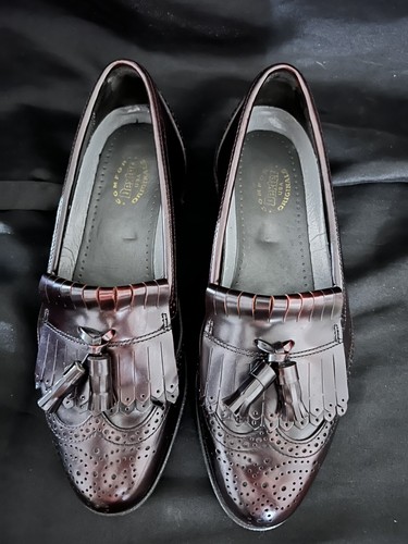 DEXTER Men’s Dress Shoes Burgundy Leather Wingtip Tassel Loafers Sz 9.5 D - Picture 7 of 10