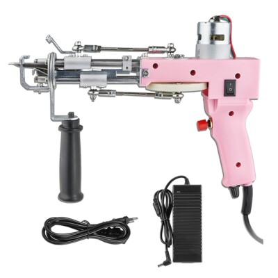 2 In 1 Electric Carpet Tufting Gun Rug Cut Pile Weaving Flocking Machine Tool