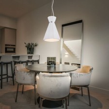 Hängelampe Pendelleuchte Esstischlampe Gips Wohnzimmerleuchte weiß H 177,5 cm