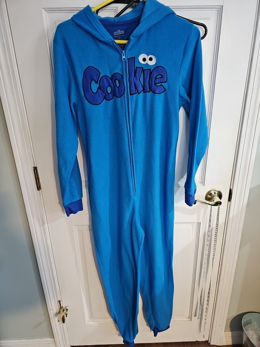 Cookie Monster One Piece Adult Unisex S/M Pajamas Costume Sesame