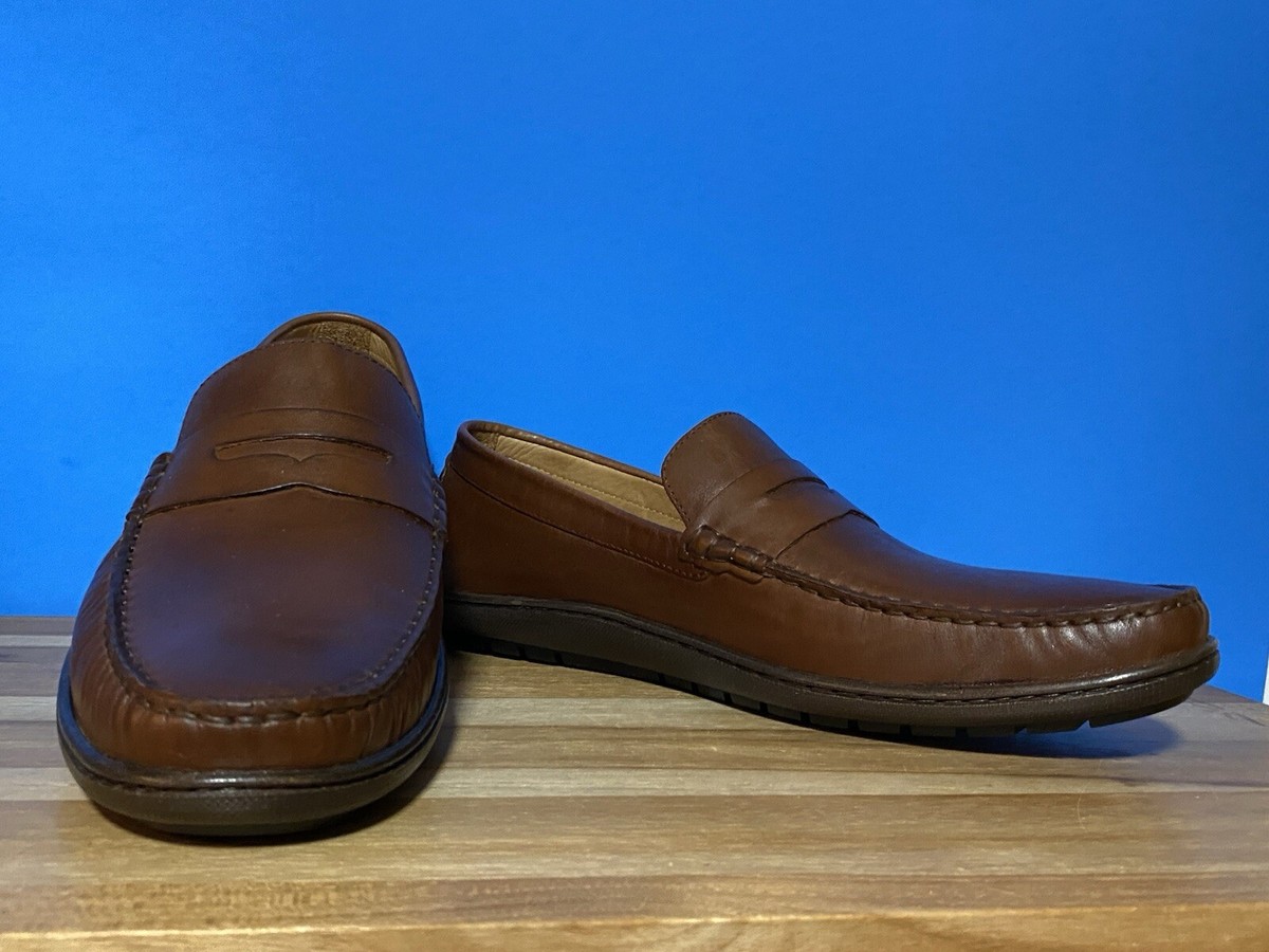 Johnston Murphy Nichols Venetian Mens Brn Leather Penny Loafer