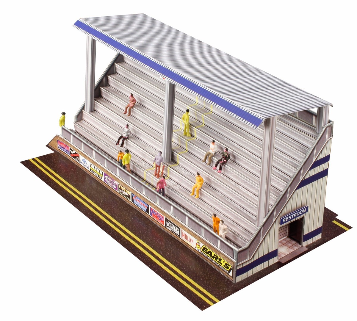 1/64 Slot Car Modern Bleachers Photo Real Fits Aurora AFX