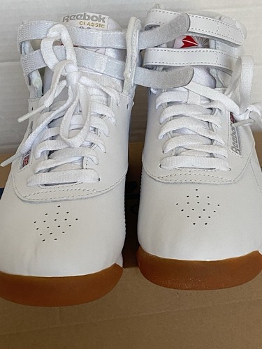 Reebok Freestyle High White/Gum Women 9 USA Classic Sneakers / Shoes NWB - Picture 10 of 14