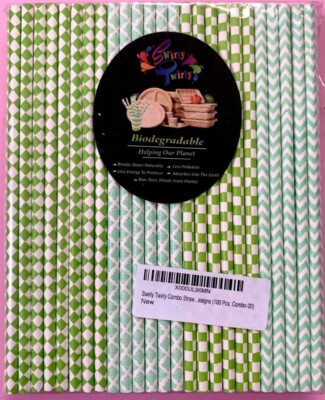 Plastic Free Biodegradable Paper Straws PACK OF 100
