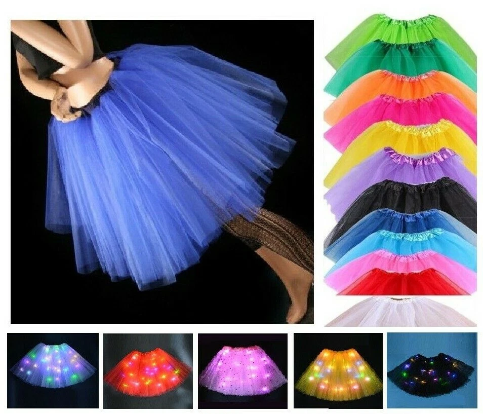Kids Ladies 3 Layers Tutu Skirt Ballet Dance Halloween Fancy Dress Hen Party UK - Image 2 of 4