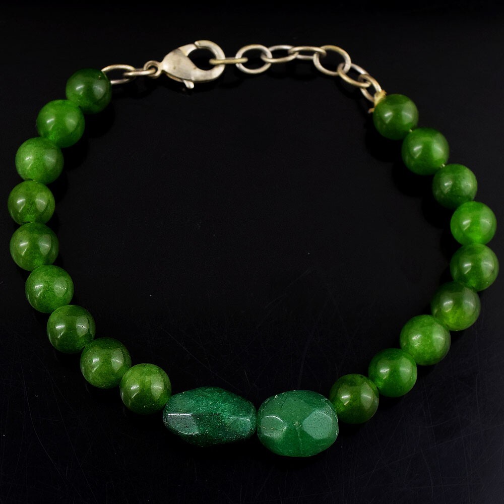 Very Attractive Emerald &Jade 89.00 Cts Beaded Exclusive