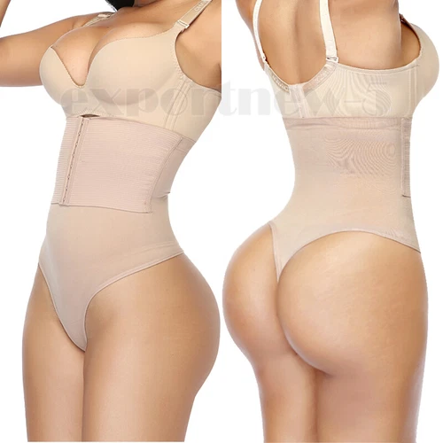Women's Tummy Control Body Shaper High-Waist Trainer Thong Panty Boned Shapewear - Picture 4 of 33