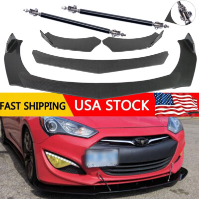 Front Lip Bumper Body Kits Splitter+Spoiler Carbon Fiber For Hyundai Genesis