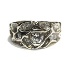 14k white gold .97ct round diamond mens freeform ring 6.4g gents 9.5 — photo 3