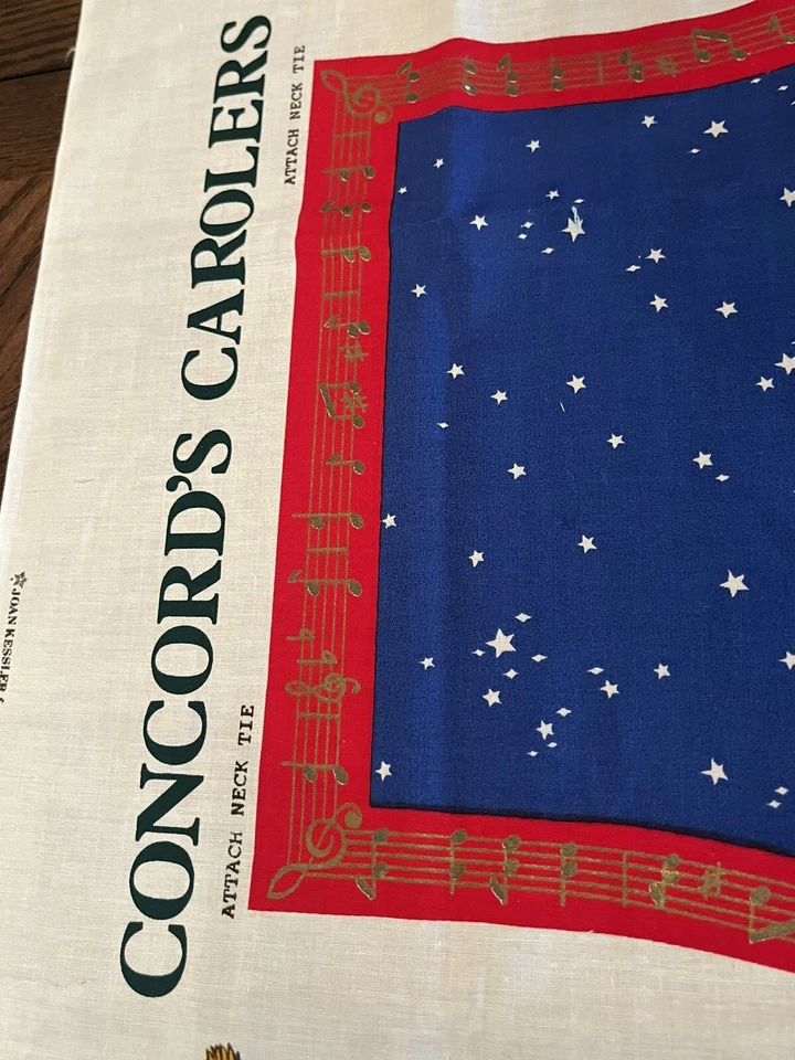 Concord Carolers Delantal Panel de Tela Árbol de Navidad Osos Ángel Joan Kessler EE. UU. Foto 3 de 4