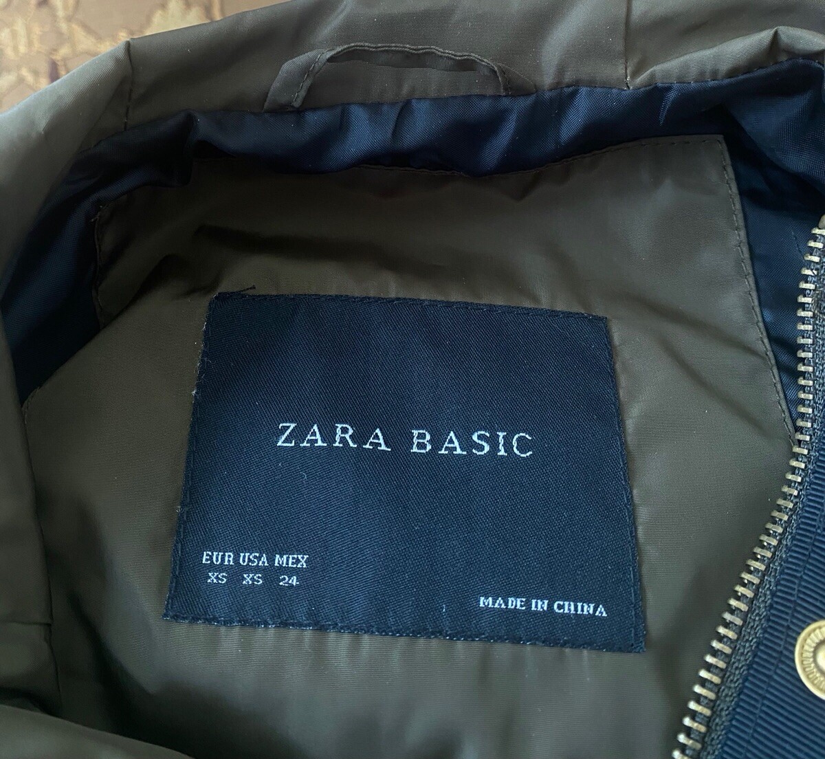 Zara Basic Women's Brown Polyester Nylon Hooded J… - image 2