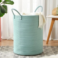15x20 Inch Tall Jute Woven Hamper Laundry Basket Wicker Rope Clothes Hamper