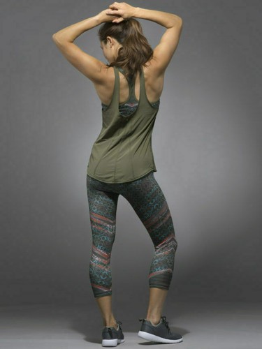 PRANA Sway TANK TOP with a BUILT IN Racerback SPORTS BRA Shelf YOGA Shirt WOMENS