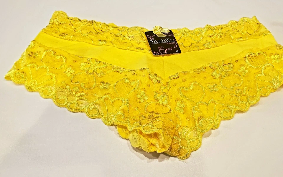 Lote de 3 Mamia Mujeres Sexy Encaje Algodón Y Spandex Niño-Shorts Bragas Ropa Interior Foto 4 de 4