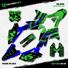 Blue & Green Slick Racing Graphics Kit fits 16-18 Kawasaki KXF450 KX450F  Decal