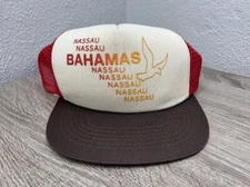 Vintage Nassau Bahamas Flat Brim Mesh Adjustable Trucker Hat