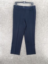 Liz Claiborne Dress Pants Womens 12 Navy Blue Audra Straight Leg Mid Rise Career