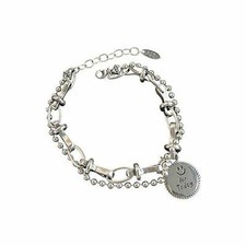 Bracciale da donna creativo vintage con geometria a catena in argento punk retrò