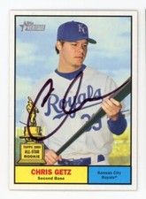 SIGNED BASEBALL CARD AUTO KANSAS CITY ROYALS 2010 TOPPS HERITAGE CHRIS GETZ #148