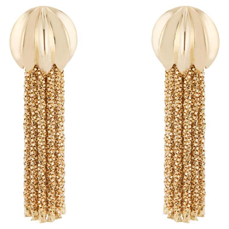 Yuri Icihihashi Yellow Gold Tassel Dangle Earrings