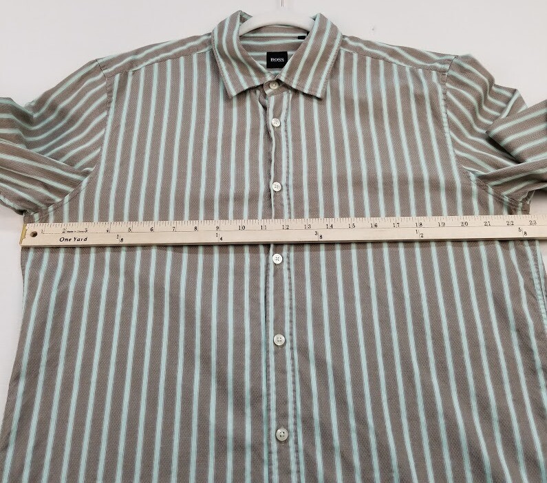 Boss Hugo Boss Button Up Shirt Men’s Extra Large XL Striped Long Sleeves Cotton
