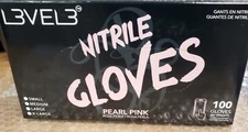 L3VEL3 NITRILE GLOVES LARGE 100 PC PEARL PINK 
