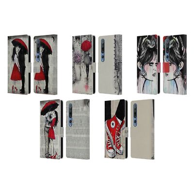 OFFICIAL LOUIJOVERART RED INK LEATHER BOOK WALLET CASE COVER FOR XIAOMI PHONES