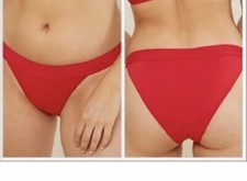 NWT Andie Swim The Banded Cheeky Bikini Bottom Stretch Cherry Red Size M
