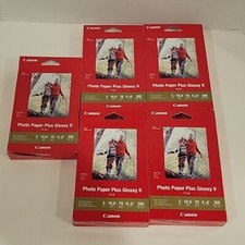 Lot Of 5 Canon Photo Paper Plus Glossy II PP-301 4 X 6  -500 Sheets Total New