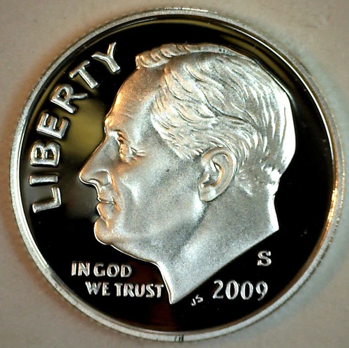 2009 S Silver Proof Roosevelt Dime Ten-Cents Coin 10c from US Mint Proof Set
