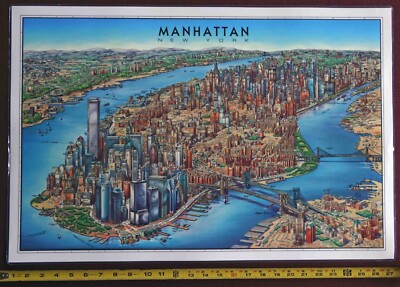 1993 MANHATTAN New York City map ラミネート 1993 New York City Map • Factory Laminated • RARE | eBay
